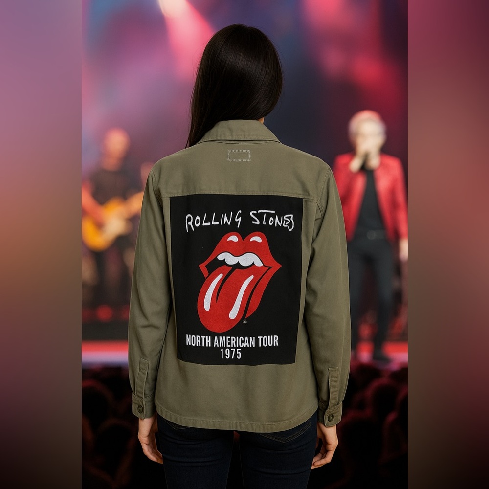 Green Rolling Stones Utility Jacket Women’s size 2X